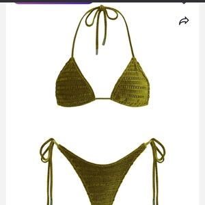 Triangl Green Velvet Triangle Bikini Set
